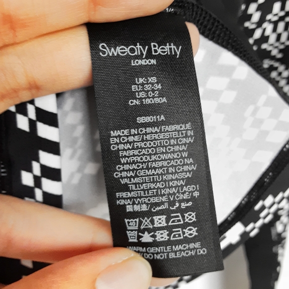 SWEATY BETTY Workout Zip Back Long Sleeve Geometric Active Top Size XXS & Large - Picture 7 of 8